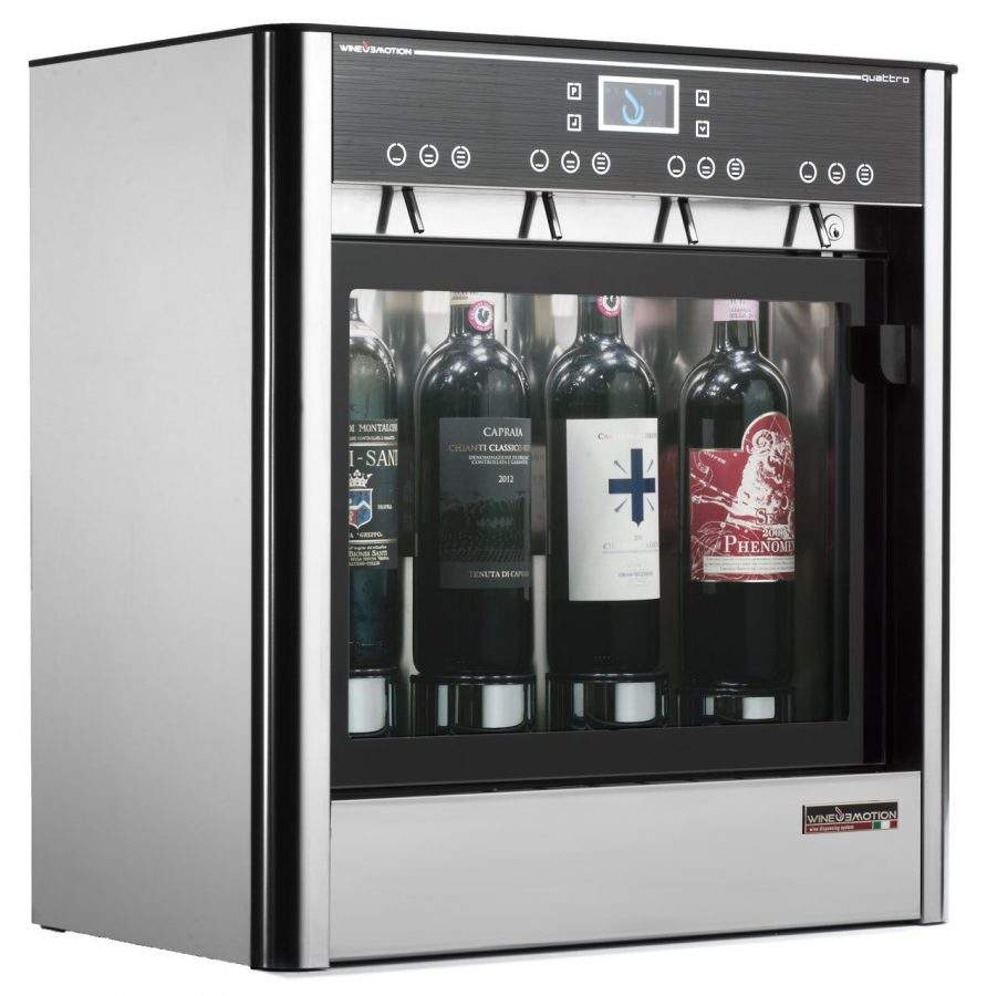 Dispensador de vino por copas de cuatro botellas